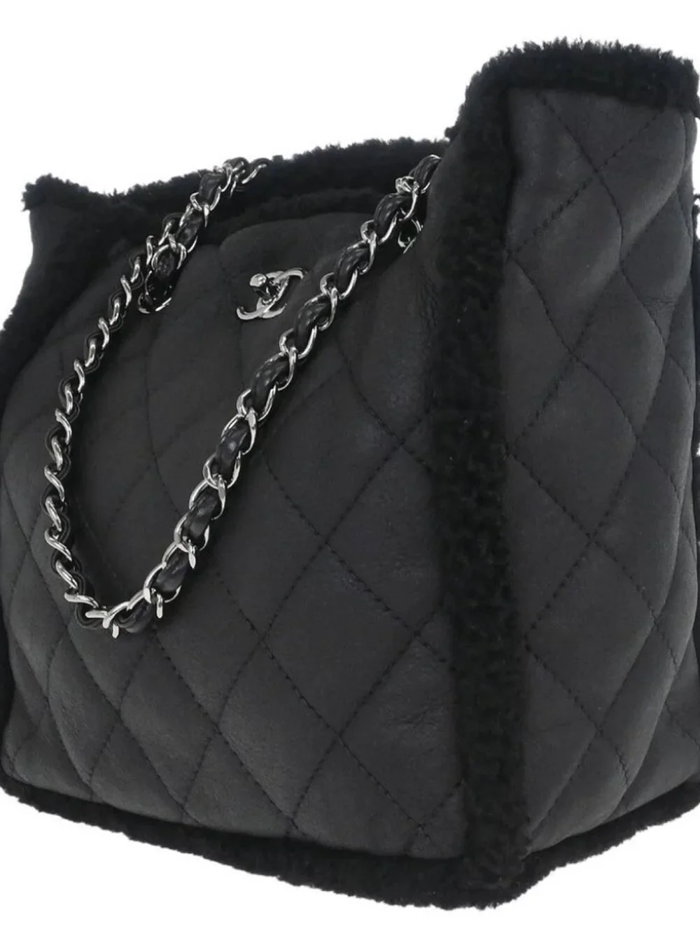 Chanel Black Mouton Chain Tote Bag 178246